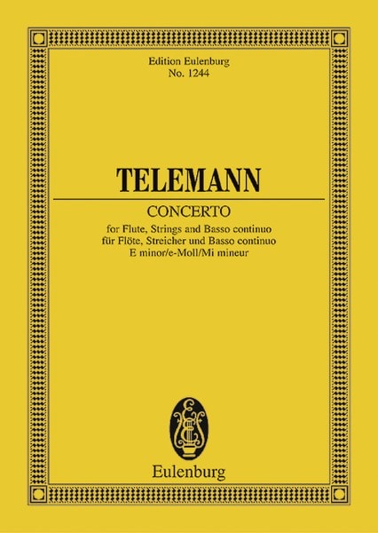 Telemann: Concerto E minor (Study Score) published by Eulenburg